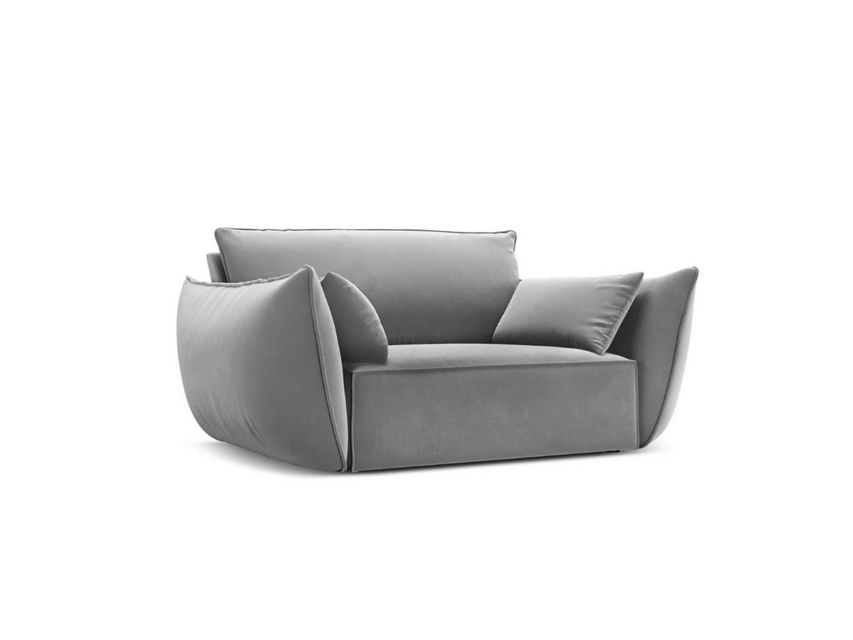 SESSEL Kaelle aus Samt grau - Grau, Textil (100/85/128cm) - Micadoni