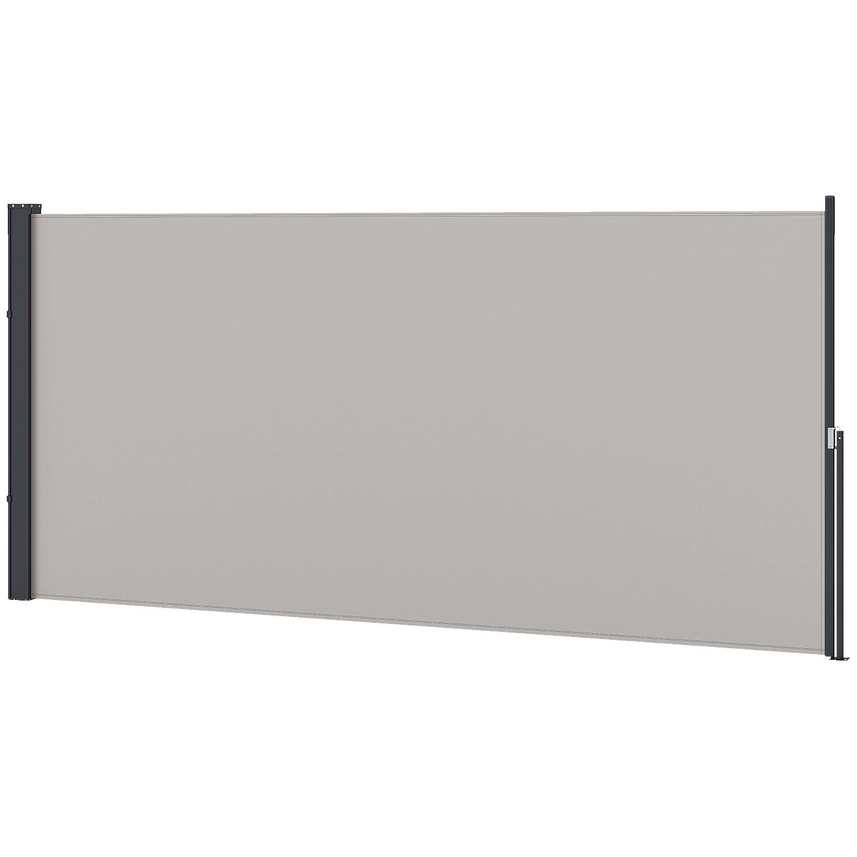SEITENMARKISE, Seitenrollo, ausziehbar, Sichtschutz, Aluminium/Polyester, 3 x 1,4 m, Hellgrau - Hellgrau, Textil (300/140/3.5cm)