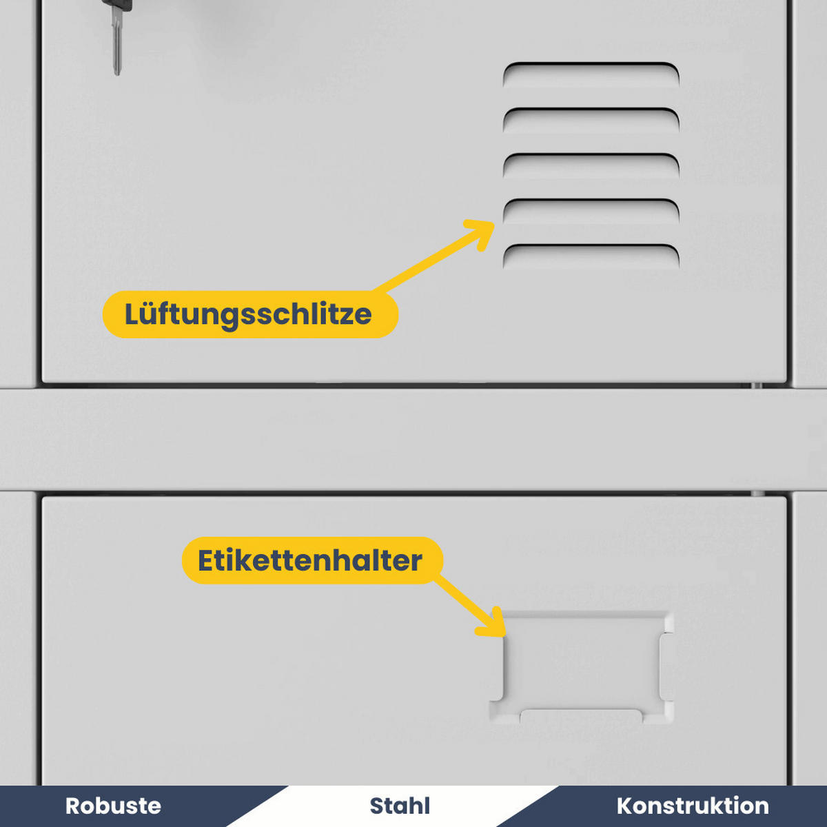 SCHLIESSFACHSCHRANK Spind BERN 12 Fächer185x90x40cm Grau - Grau, Metall (90/185/40cm) - DELUKE