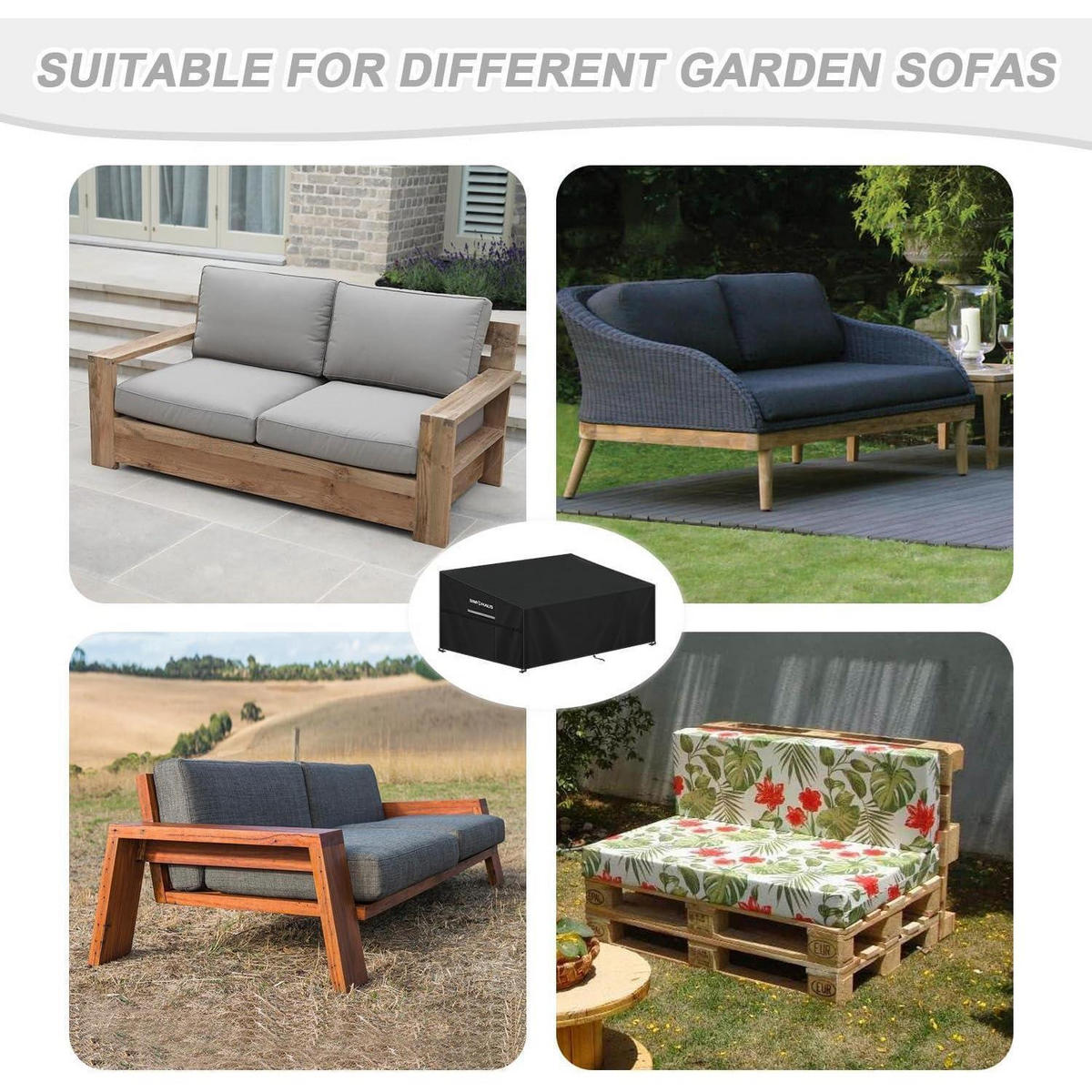 ABDECKHAUBE für Gartenmöbel 135x99x89/61cm - Schwarz, Textil (1/1/1cm)