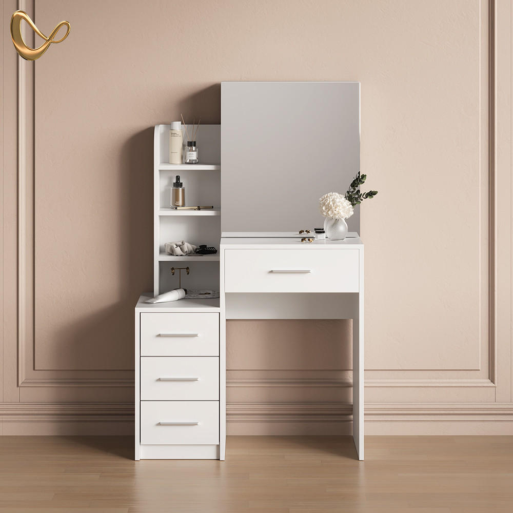 SCHMINKTISCH Loreta Weiß 80 cm - Weiß, Holzwerkstoff (80/131.6/36cm) - Livinity®