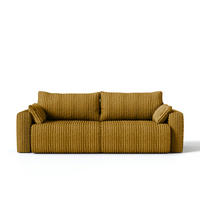 SOFA Kola mit Bettkasten und Schlaffunktion, Cordstoff - Dunkelgrün, Holzwerkstoff (244/85/95cm) - 4ALL HOME