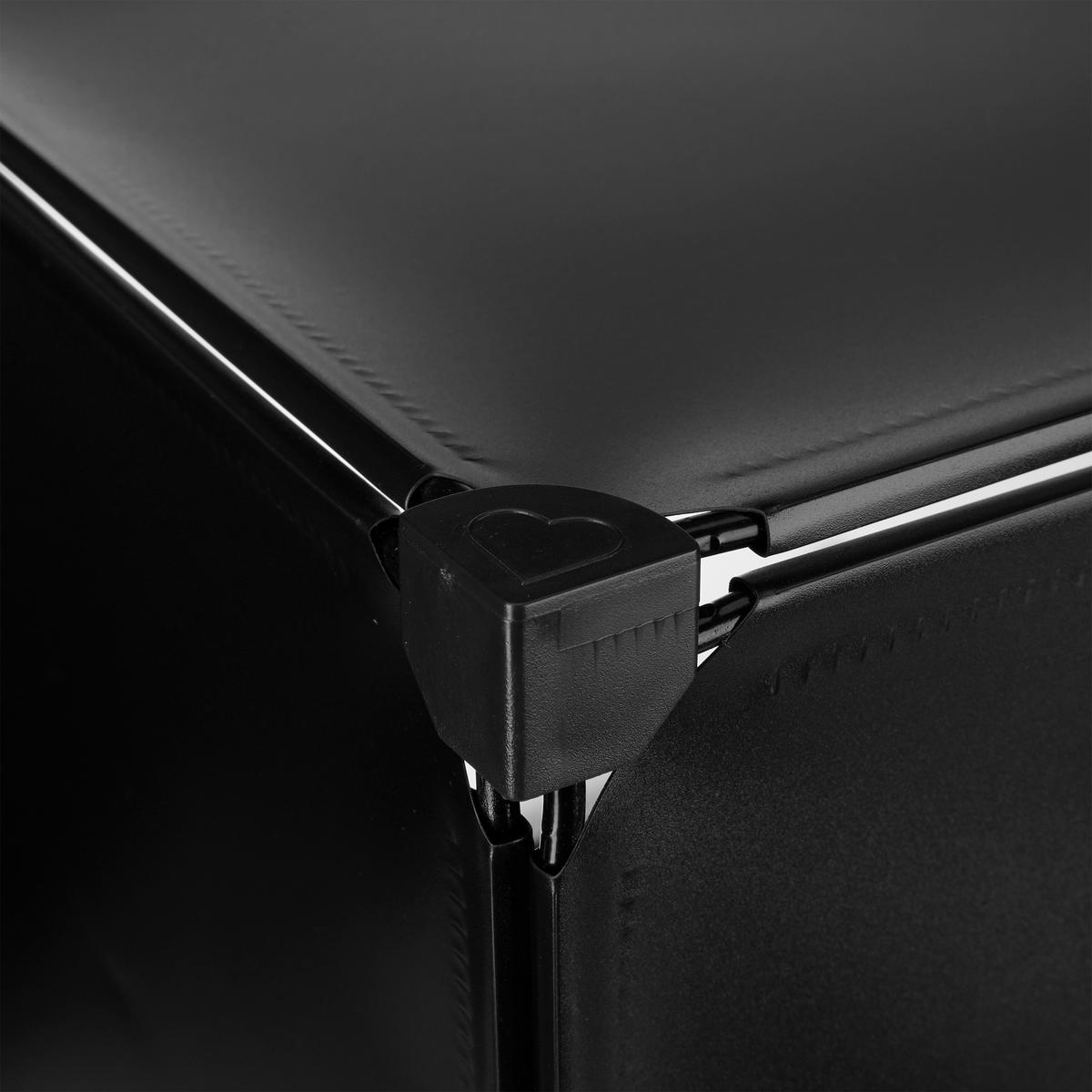 SCHUHSCHRANK - Schwarz, Kunststoff/Metall (61.5/94/31.5cm) - Relaxdays