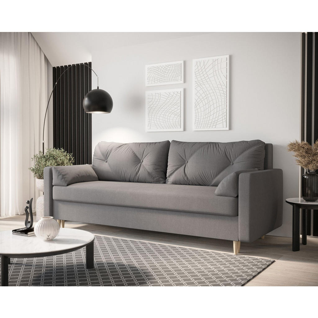 Thumbnail - Bedante Sofa, Grau, Textil, 90x88x228 cm, Oeko-Tex® Standard 100, Wohnzimmer, Sofas & Couches, Sofas