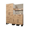 GARDEROBEN-SET 196/158/45,6 - Creme/Schwarz, Holz/Kunststoff (158/196/45.6cm) - Abiks Möbel