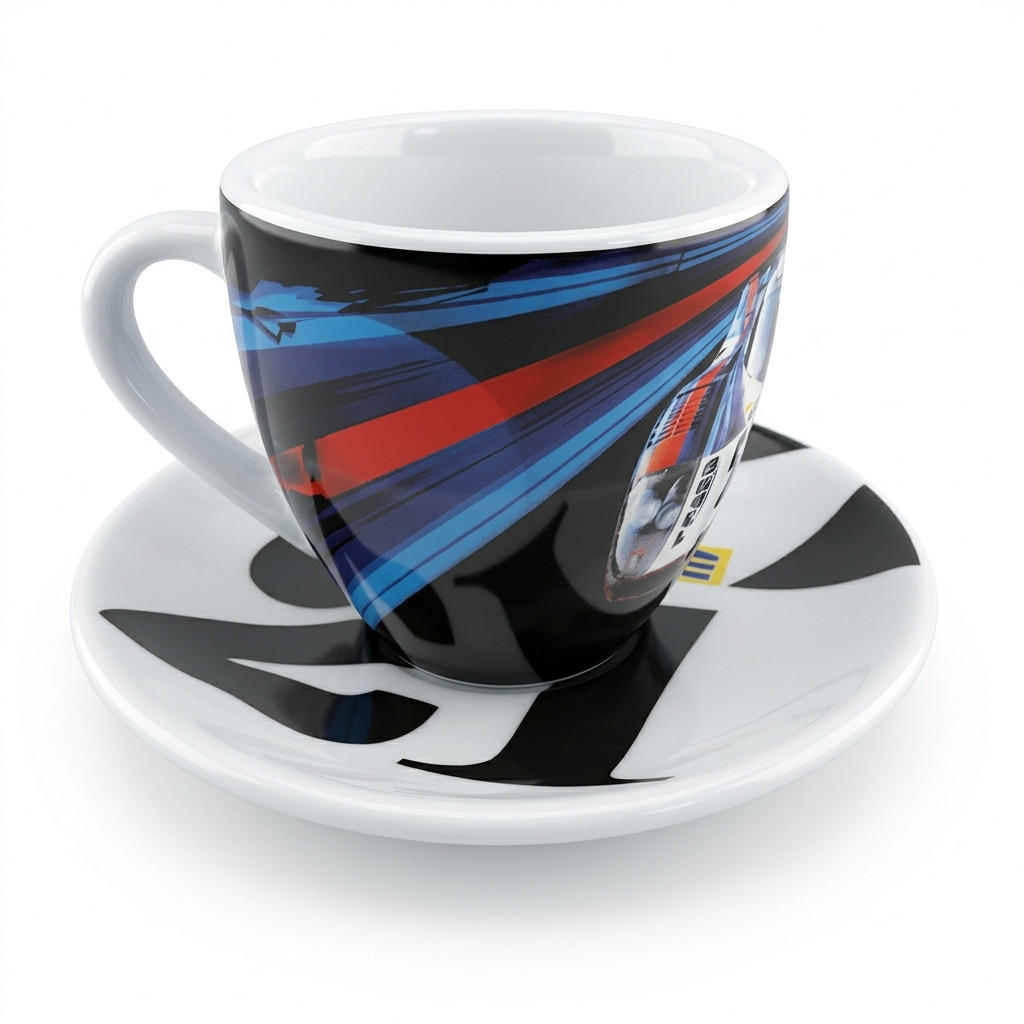 ESPRESSOTASSE 917 Mehrfarbig Keramik mit Unterteller - Multicolor, Keramik (0.09L) - Porsche