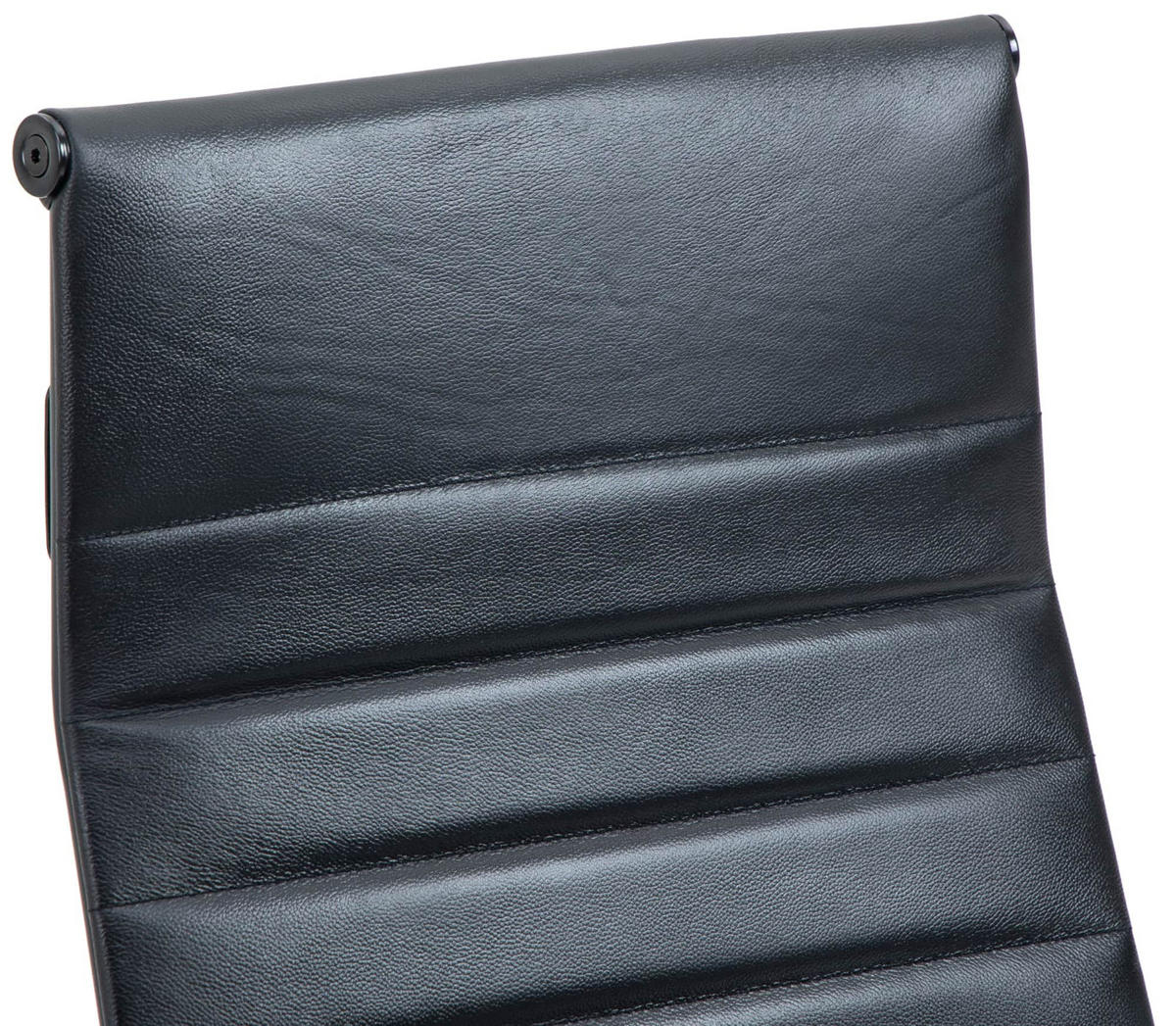BÜROSTUHL Koro Echtleder schwarz/schwarz - Schwarz, Leder/Metall (58/115/66cm) - TPFLiving