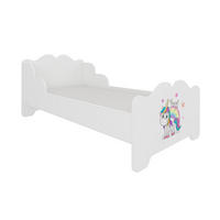 KINDERBETT Ximena 164 / 88 / 63cm weiß / Motiv Einhorn mit Regenbogen - Gelb/Weiß, Holz/Holzwerkstoff (80/160cm) - Feldmann-Wohnen