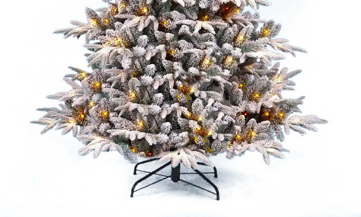 LAALU WEIHNACHTSBAUM künstlich DELUXE Tanne Anita 180 cm mit SMART LED LIGHTING mit Ständer - Weiß, Kunststoff (180cm) - LAALU