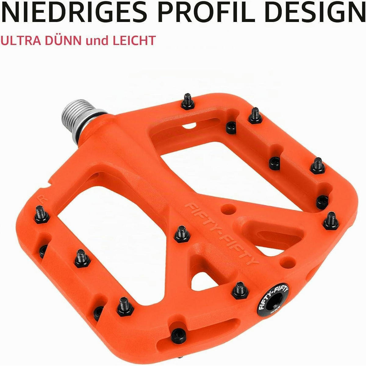 FAHRRADPEDALE Nylon Composite Orange - Orange, Kunststoff (10.4/1.5/10.6cm)