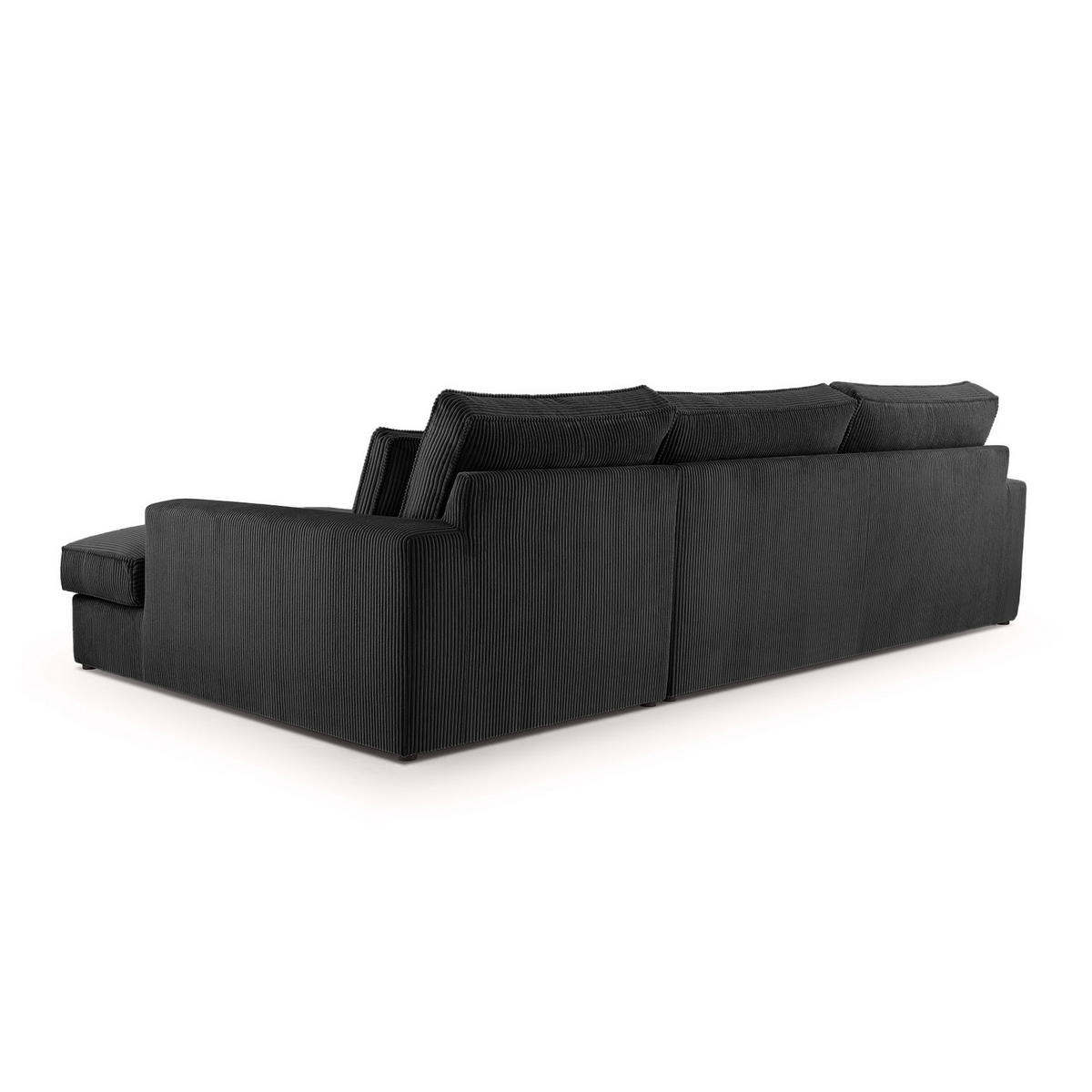 ECKSOFA 4 Sitzer Medan Mini, Schwarz - Schwarz, Textil (276/176cm) - Fedve