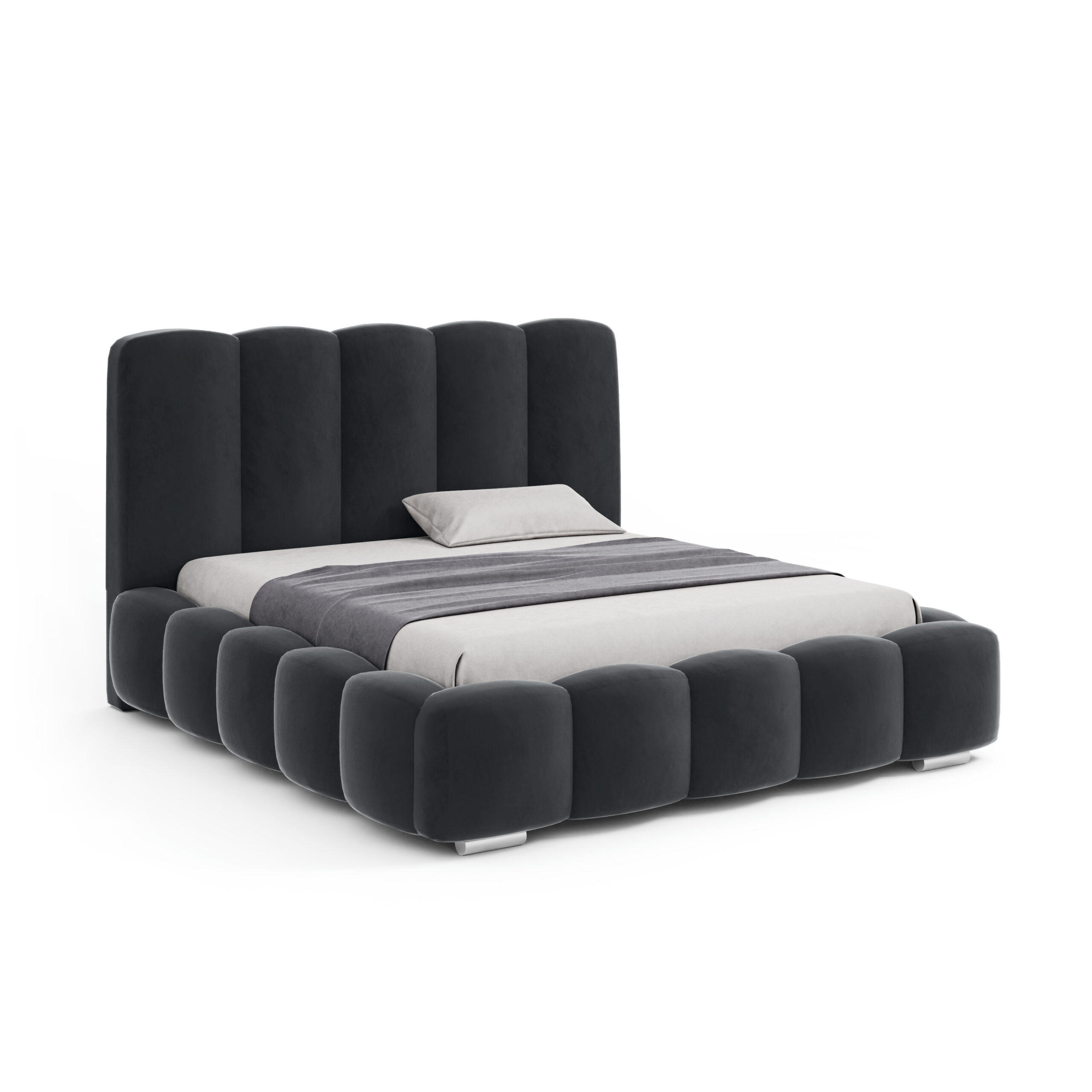 DOPPELBETT mit bettkasten Leytron 160x200 cm, Dunkelgrau - Dunkelgrau, Textil (160/200cm) - Fedve