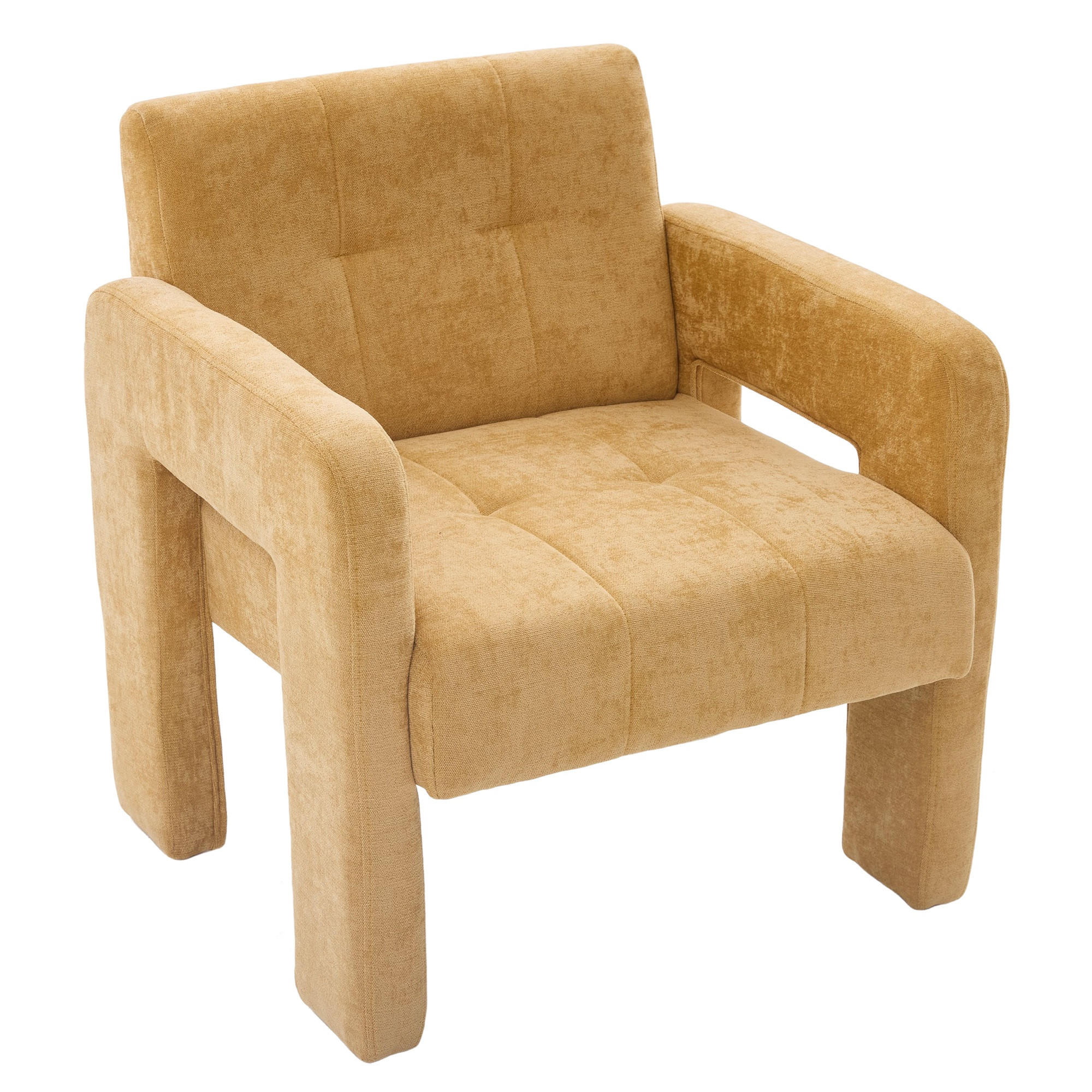 SESSEL Einzelner Sessel,dicke Polsterung,Chenille,Gelb - Gelb, Textil (67.5/74.5/69cm) - LVHOM