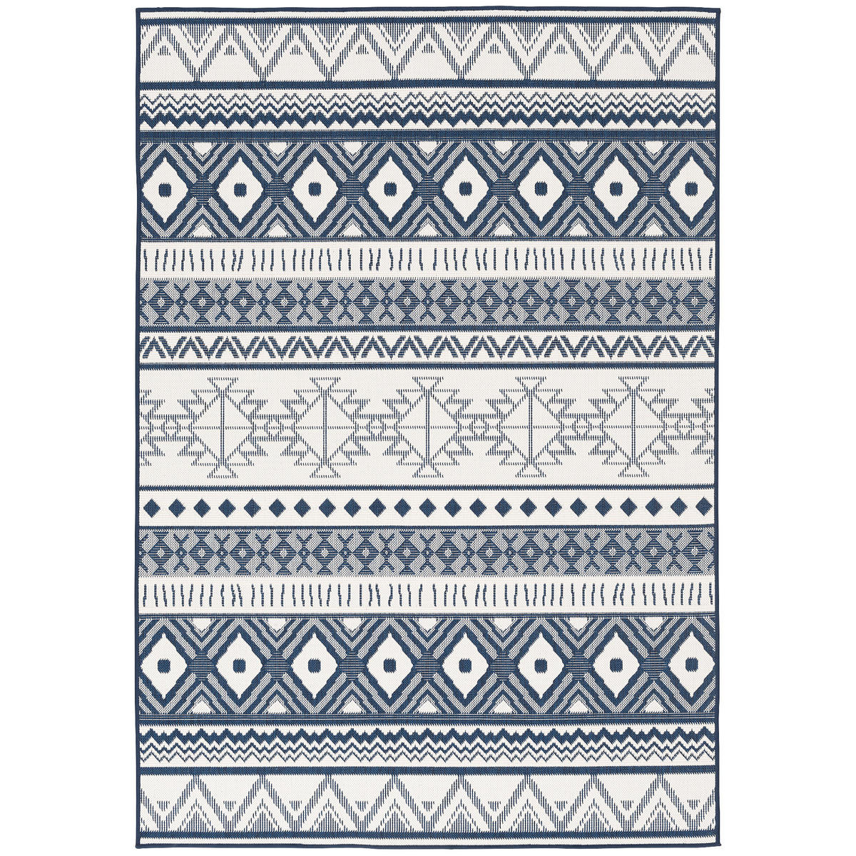 IN- UND OUTDOOR TEPPICH BEIDSEITIG CAPE COD ETHNO - Blau, Textil (120/160cm) - Pergamon