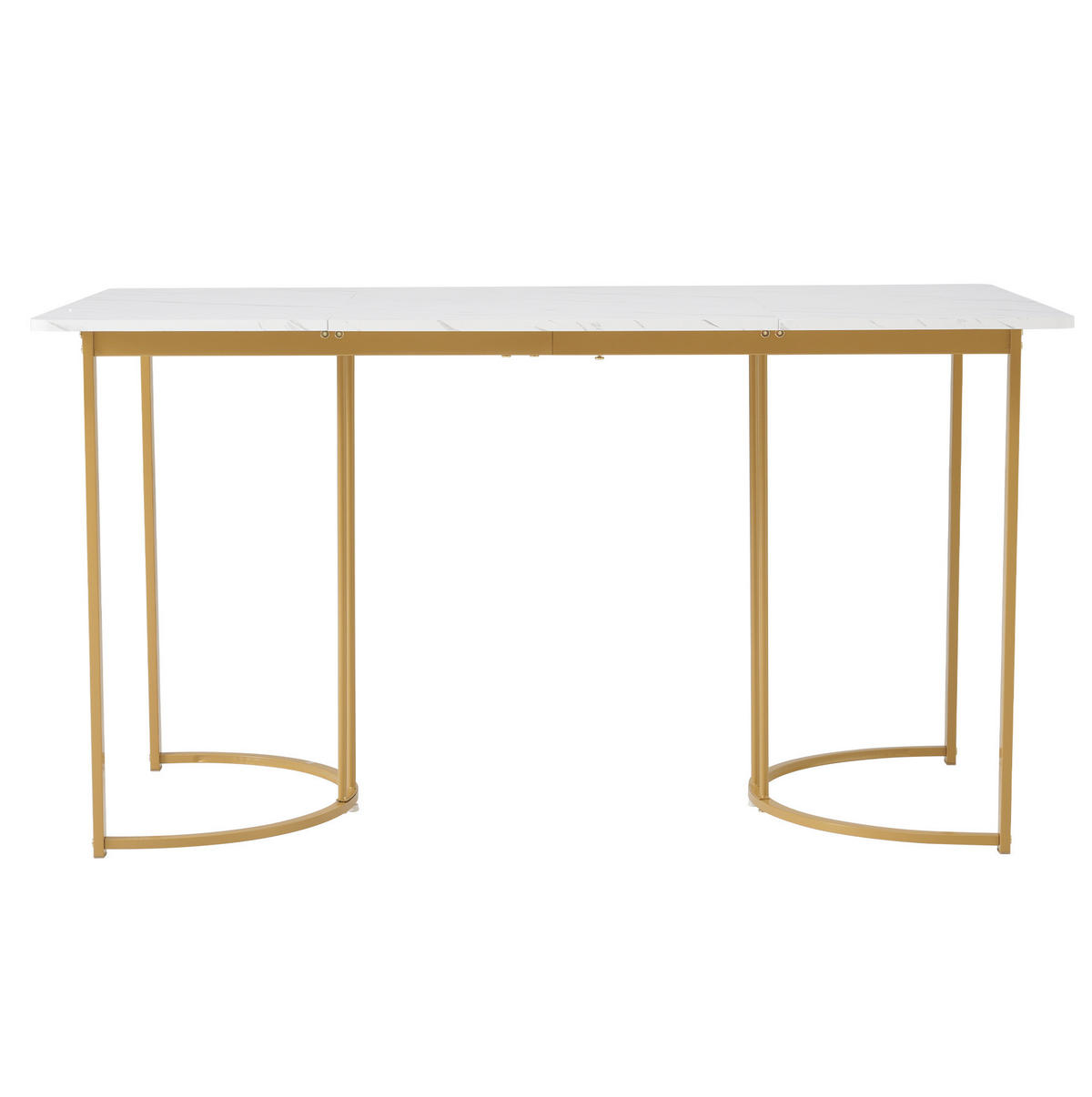 JEDÁLENSKÝ stôl, 140/80/75 cm, MDF a kov, biely mramorový dekor - biela, kompozitné drevo (140/80/75cm) - BEAOK