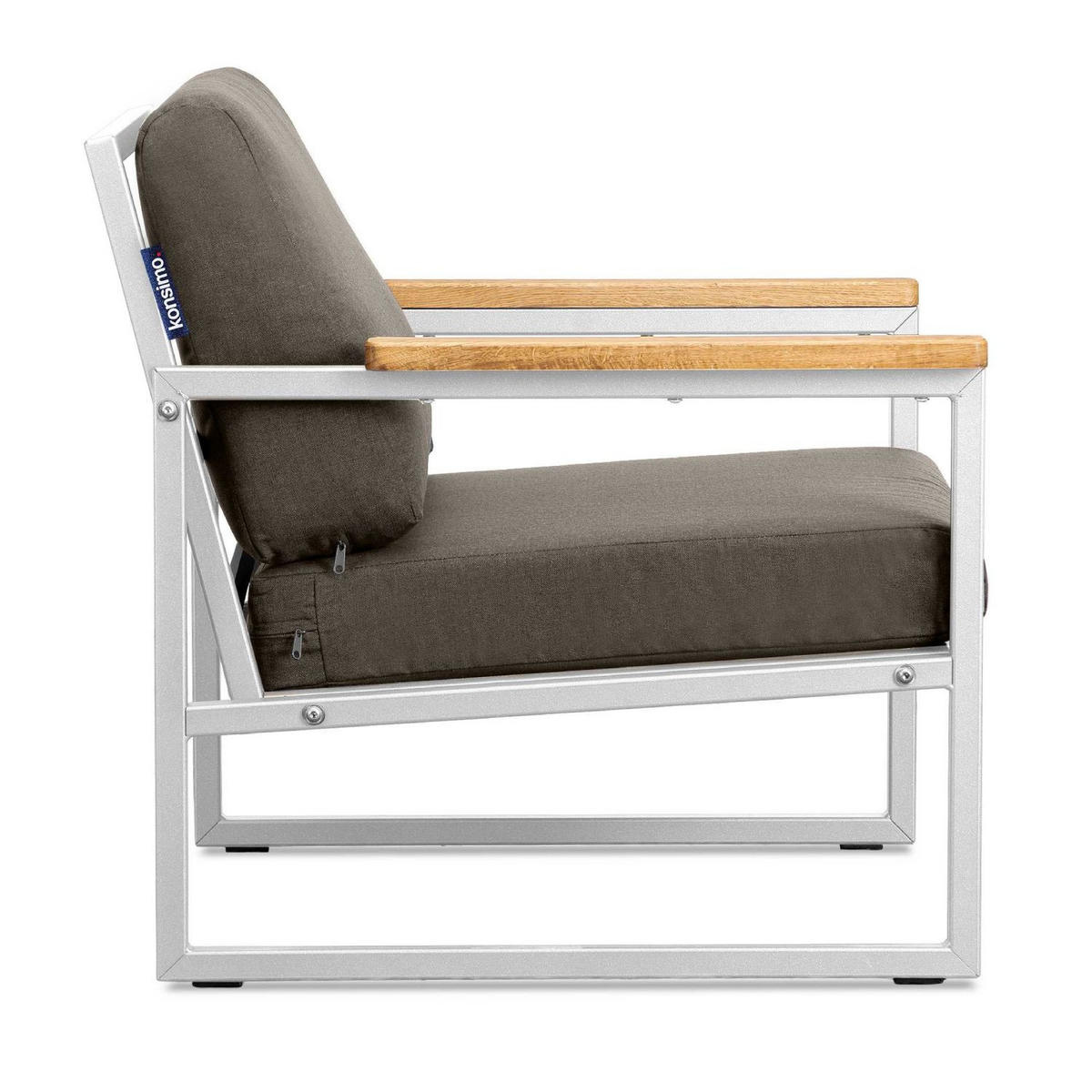 GARTENSESSEL TRIBO ,Weiß/Beige - Beige/Weiß, Holz/Textil (70/65/60cm) - KONSIMO®