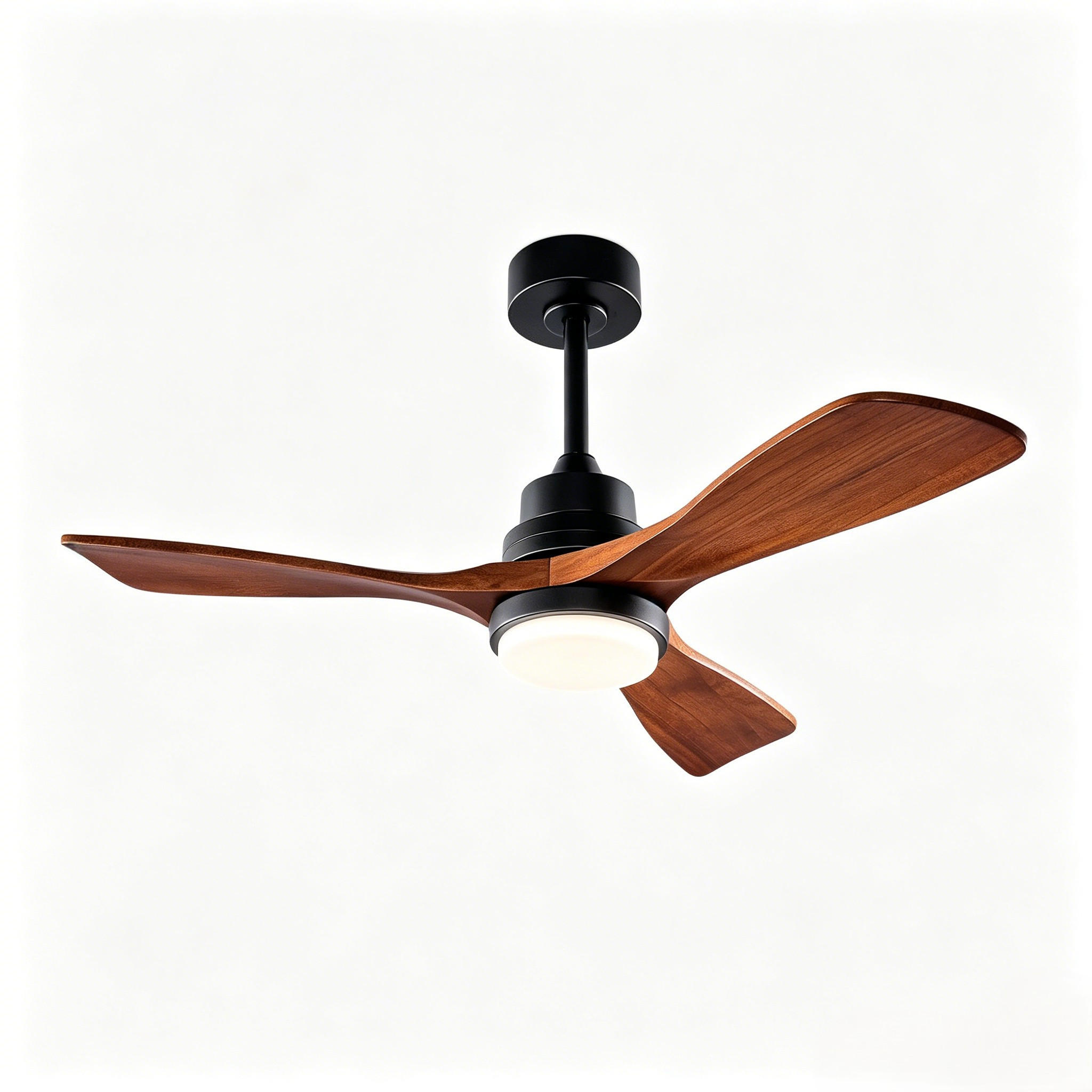 DECKENVENTILATOR & 3 Holzflügeln, 3-Stufen Dimmer, DC-Motor(35dB) - Schwarz, Holzwerkstoff (132/132/45.7cm) - BEXEVUE
