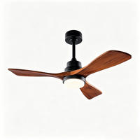 DECKENVENTILATOR & 3 Holzflügeln, 3-Stufen Dimmer, DC-Motor(35dB) - Schwarz, Holzwerkstoff (132/132/45.7cm) - BEXEVUE