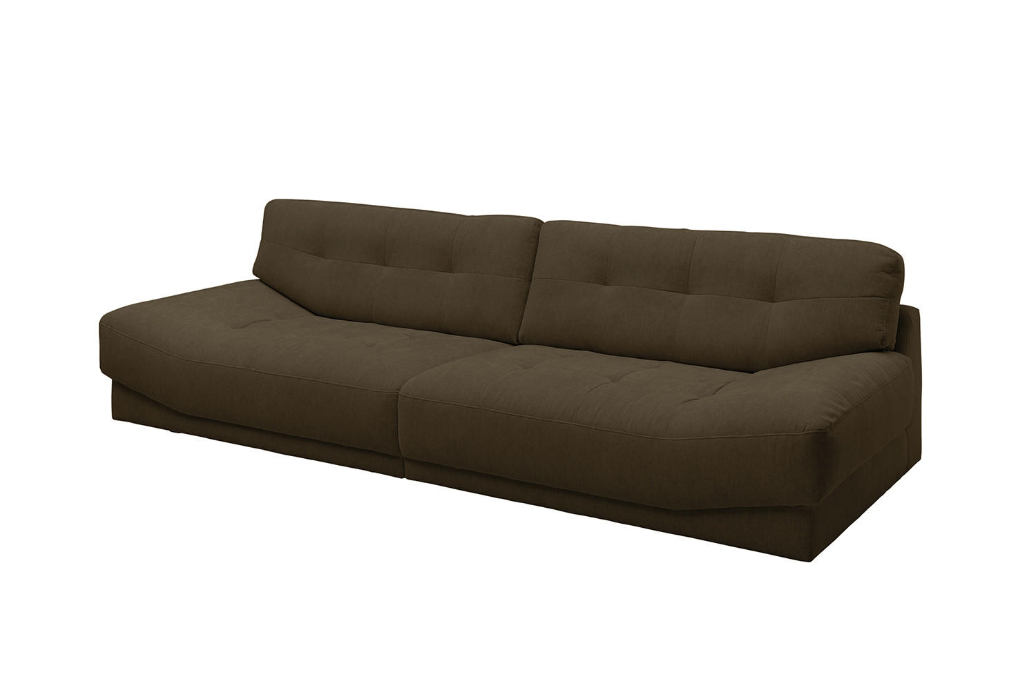 SOFA MOZZA Dunkelbraun Webstoff - Dunkelbraun/Schwarz, Kunststoff/Textil (298/83/123cm) - KAWOLA