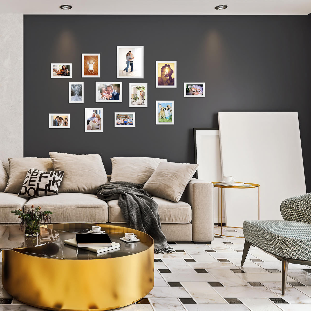 12XBILDERRAHMEN - Schwarz, Kunststoff (23/28/2cm) - Relaxdays
