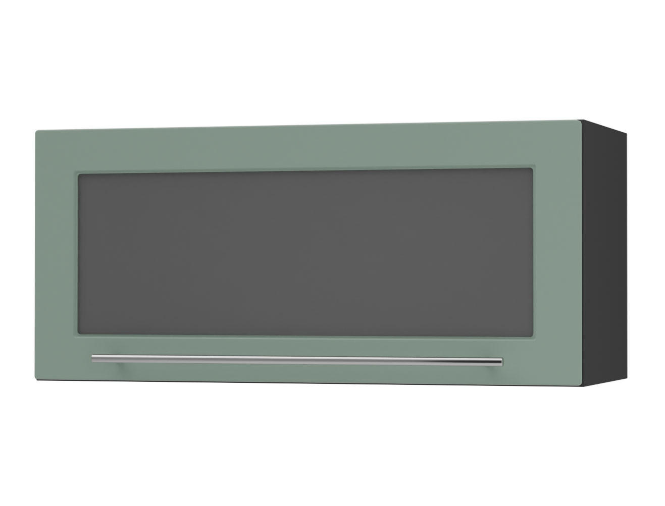 KLAPPHÄNGESCHRANK Kvantum W4BS/80 Mint Matt / Schwarz Matt 80 / 32,5 / 36cm - Schwarz/Mintgrün, Holz/Holzwerkstoff (80/36/32.5cm) - Feldmann-Wohnen