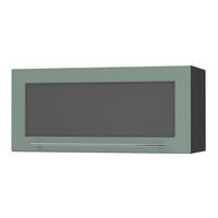KLAPPHÄNGESCHRANK Kvantum W4BS/80 Mint Matt / Schwarz Matt 80 / 32,5 / 36cm - Schwarz/Mintgrün, Holz/Holzwerkstoff (80/36/32.5cm) - Feldmann-Wohnen