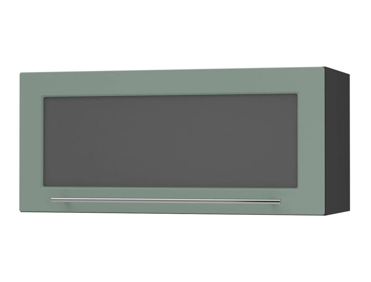 KLAPPHÄNGESCHRANK Kvantum W4BS/80 Mint Matt / Schwarz Matt 80 / 32,5 / 36cm - Schwarz/Mintgrün, Holz/Holzwerkstoff (80/36/32.5cm) - Feldmann-Wohnen
