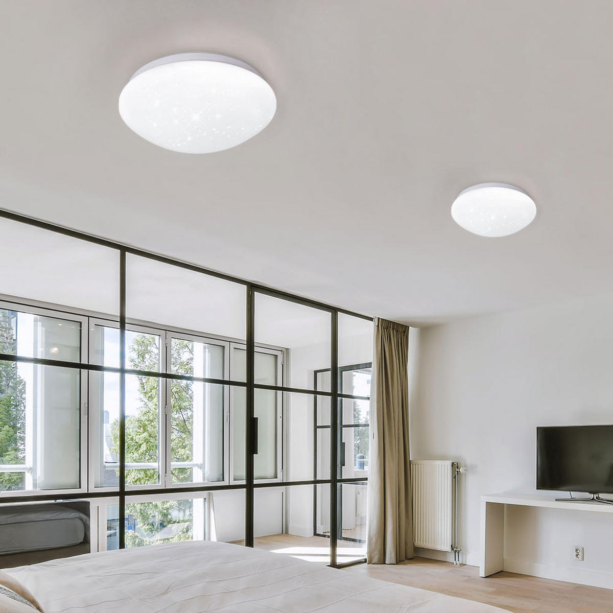 LED DECKENLEUCHTE Sternenhimmel Weiß 2er Set - Weiß, Metall (26/26/9.5cm)