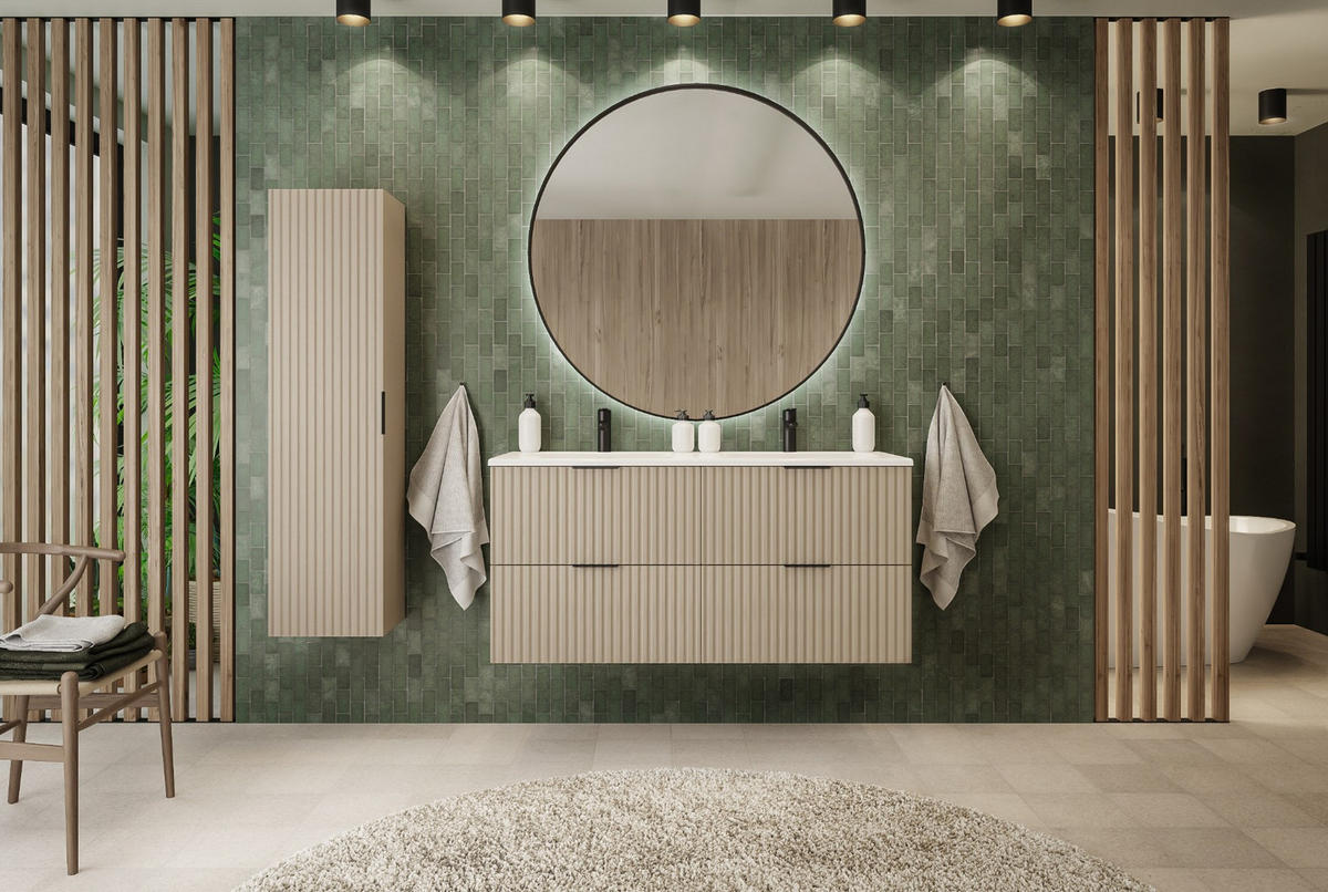 WASCHBECKUNTERSCHRANK FLOW Kaschmir 120/57/46 cm - Kaschmir, Holzwerkstoff (120/57/46cm) - Rodan