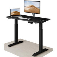 SCHREIBTISCH Elektrisch Höhenverstellbarer HomeOne 120x60cm Schwarz/Schwarz mit Memory-Funktion, Anti-Kollisions Technologie - Schwarz, Holzwerkstoff (60/120/72cm) - Desktronic