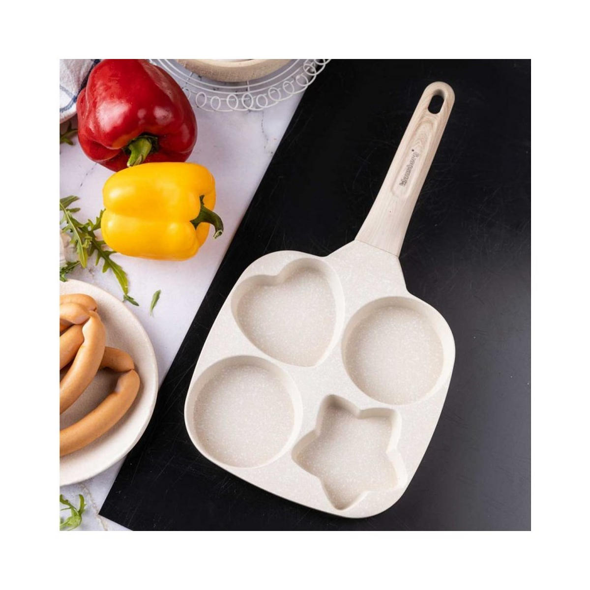 EIERPFANNE Beige 36/19/2.3 cm 56769 - Beige, Metall (19cm) - Klausberg 