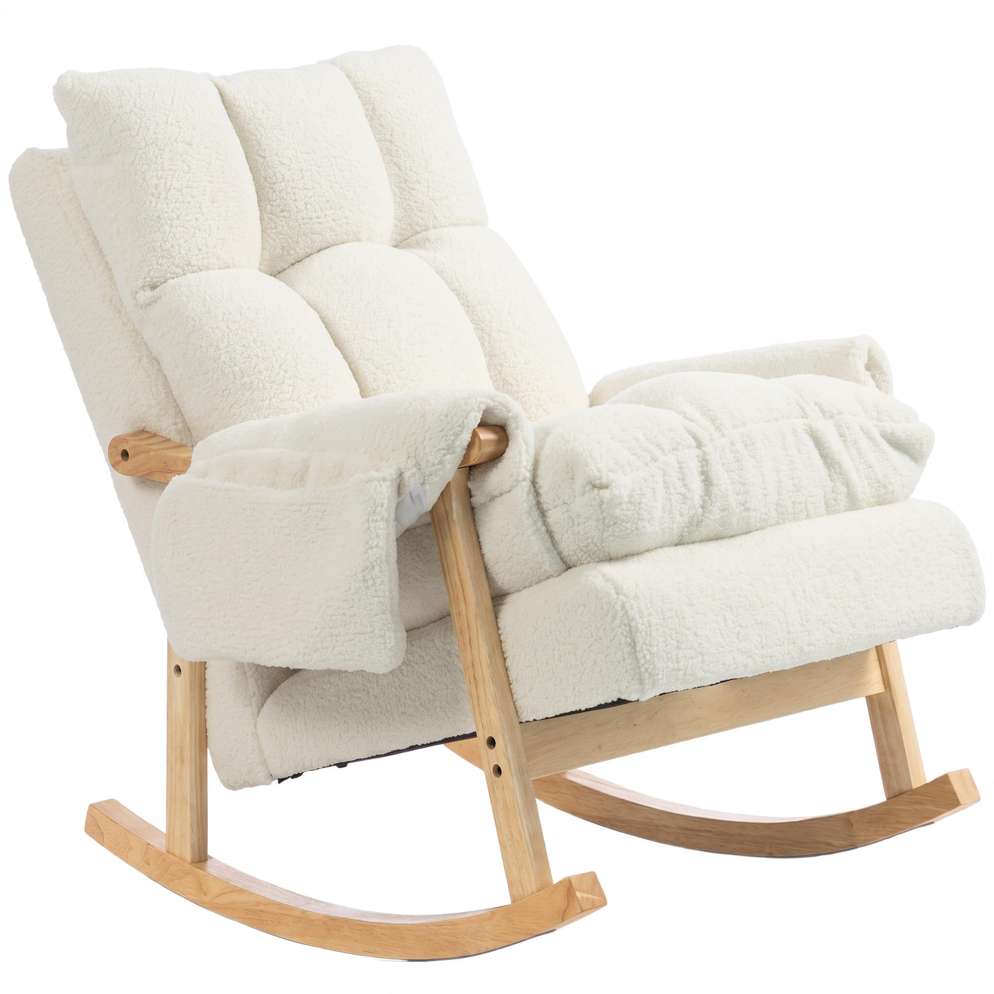 Homcom Schaukelstuhl Creme 77x93x104 cm