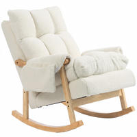SCHAUKELSTUHL Polyester Creme - Creme/Naturfarben, Holz/Textil (77/93/104cm) - HOMCOM