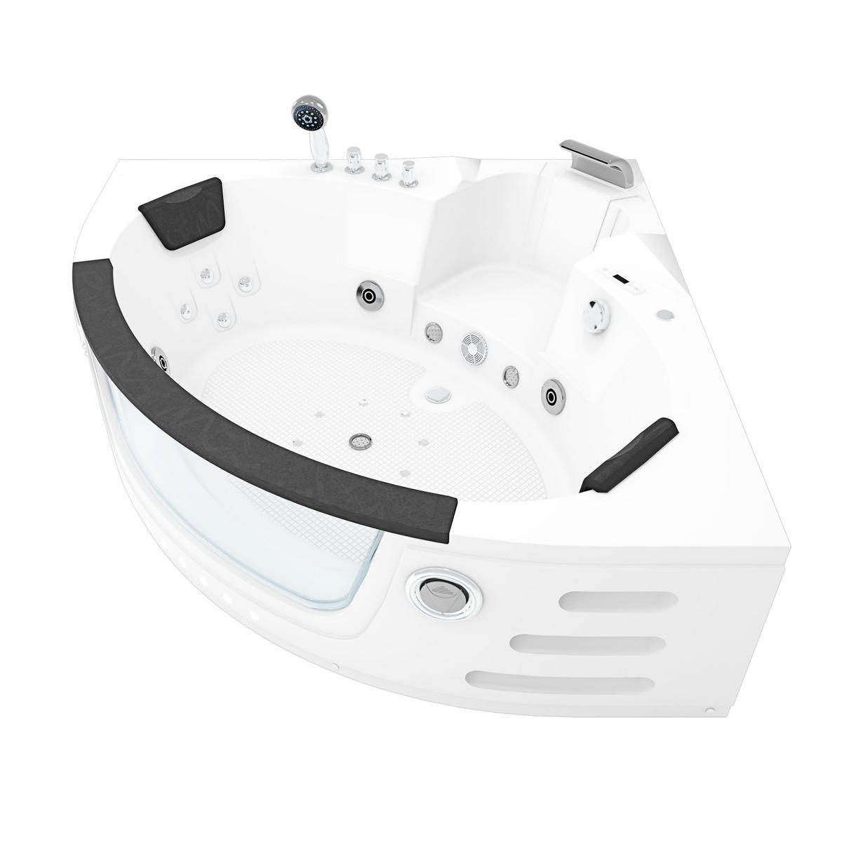 WHIRLPOOL Pool Badewanne Wanne W05H-TH-SC 140x140cm - Weiß, Glas/Kunststoff (140/60/140cm) - AcquaVapore by Sandra Jentho