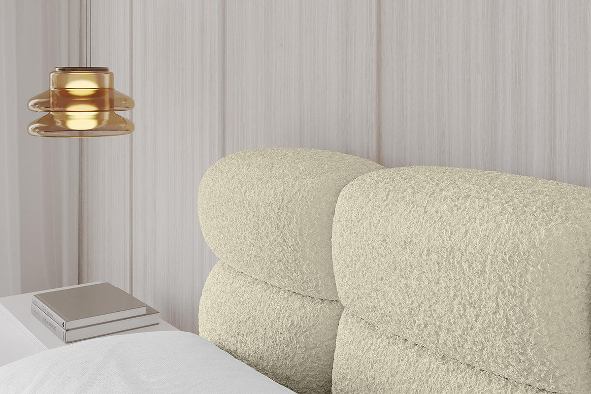 POLSTERBETT mit Bettkasten und Lattenrost, Boxbett ohne Matratze - NOMA 120x200 Beige - Beige, Holzwerkstoff/Textil (120/200cm) - ALTDECOR