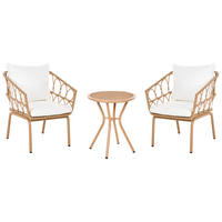BISTRO-SET Polyrattan Hellbraun Ferla - Hellbraun, Kunststoff - Beliani