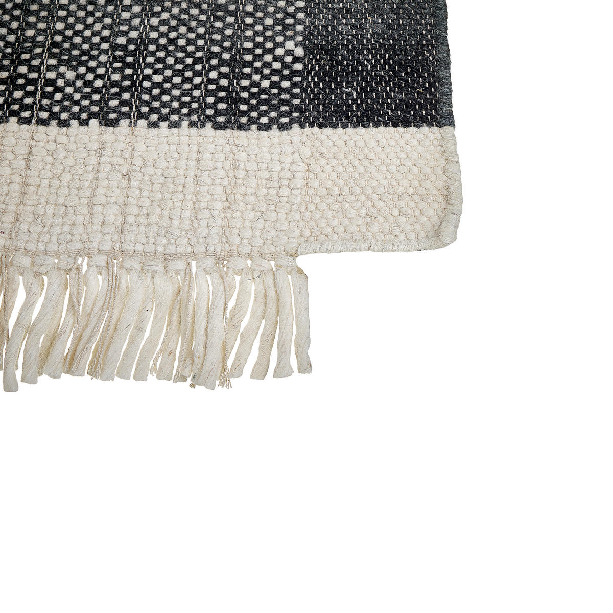 KURZFLOR-TEPPICH Atlanti 200/140 cm - Schwarz, Textil (140/200cm) - Beliani