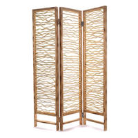 RAUMTEILER Twig 3-tlg. 170x120 cm, Holz, klappbar naturfarben - Naturfarben, Holz (120/170/5cm) - CREEDWOOD