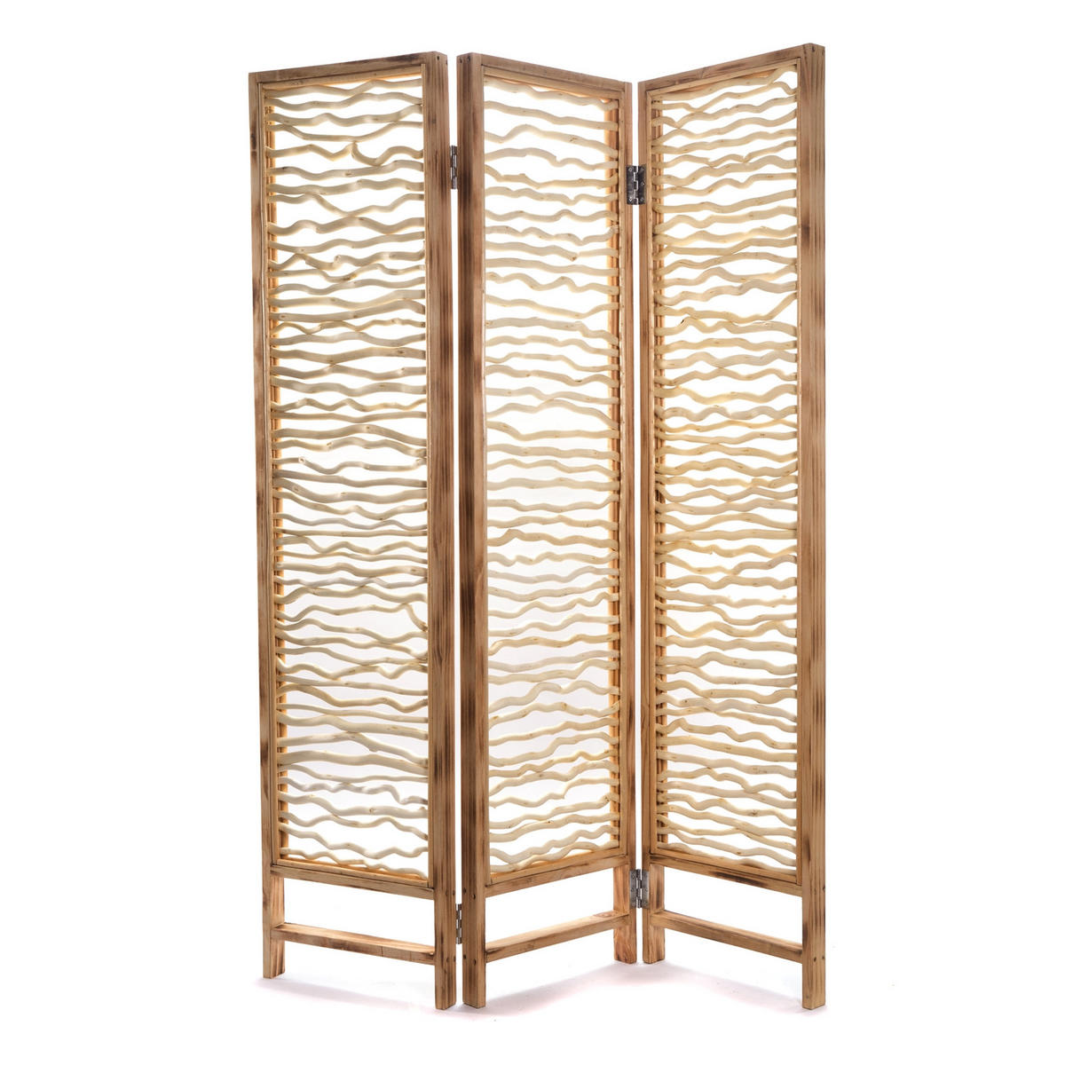 RAUMTEILER Twig 3-tlg. 170x120 cm, Holz, klappbar naturfarben - Naturfarben, Holz (120/170/5cm) - CREEDWOOD