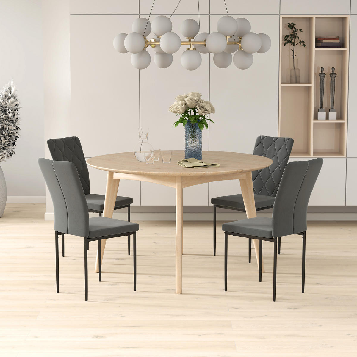 ESSZIMMERSTÜHLE 4er-Set - Dunkelgrau, Kunststoff (42/95/58cm) - HOMCOM