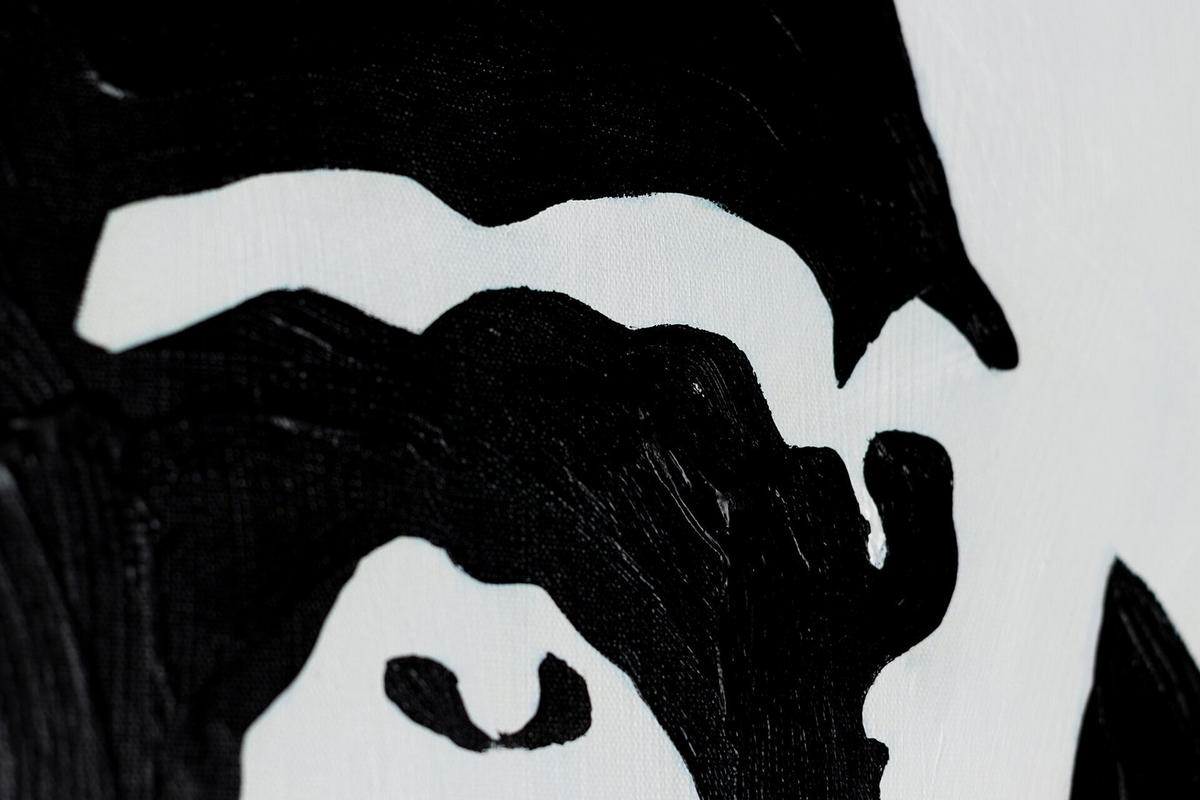ACRYLBILD HANDGEMALT 60/90 cm - Schwarz, Holz/Textil (1.3/90cm) - KUNSTLOFT