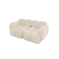 2-SITZER modulares Sofa Miko-S1 214x118x75 cm Beige Cord - Beige/Schwarz, Holzwerkstoff/Kunststoff (214/75/118cm) - ALTDECOR
