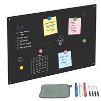MAGNETTAFEL Schwarz Stahl beschreibbar 50x30 cm - Schwarz, Metall (50/30/0.1cm) - Relaxdays