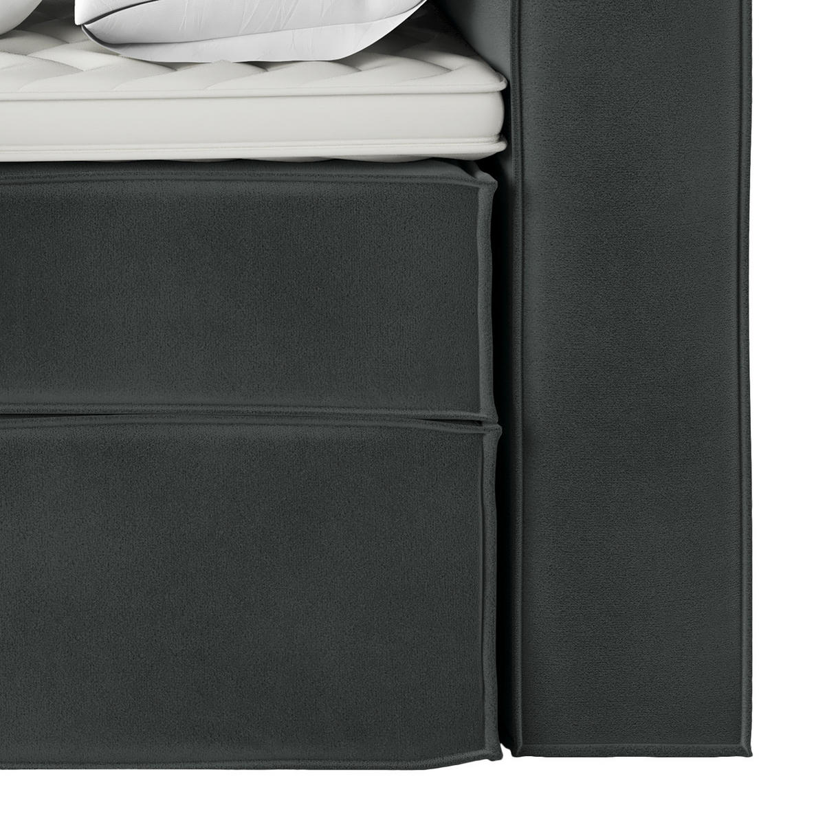 BOXSPRINGBETT mit Kopfteil - Premium - Dunkelblau, Textil (160/200cm) - home24