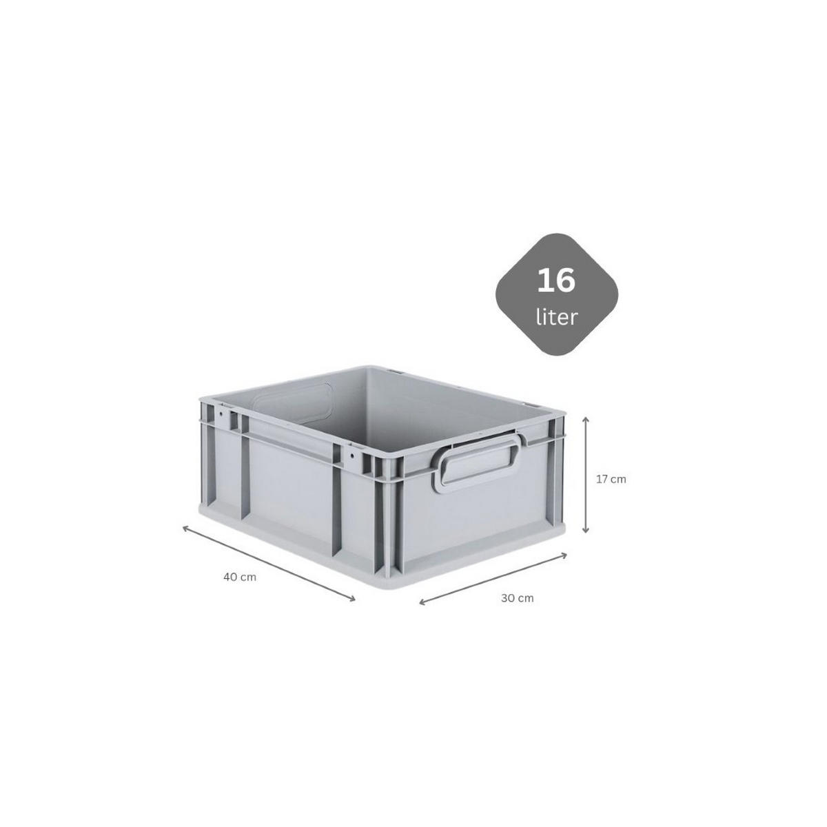 EUROBOX 5x Nextgen Economy Mit Scharnierdeckel Grau/Rot Griffe Geschlossen 16 Liter - Rot, Kunststoff (30/17/40cm) - PROREGAL