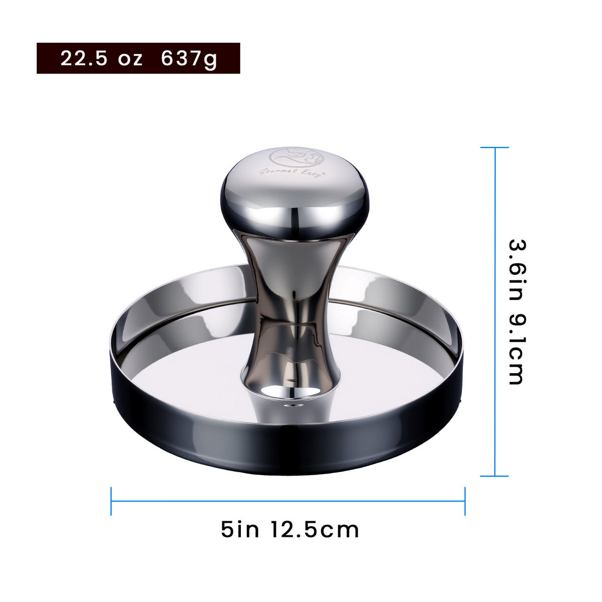 2-IN-1 Burgerpresse aus Edelstahl, Patty-Maker, robust, leicht zu reinigen - Edelstahlfarben, Metall (12.5/9.1/9.1cm) - Gourmet Easy
