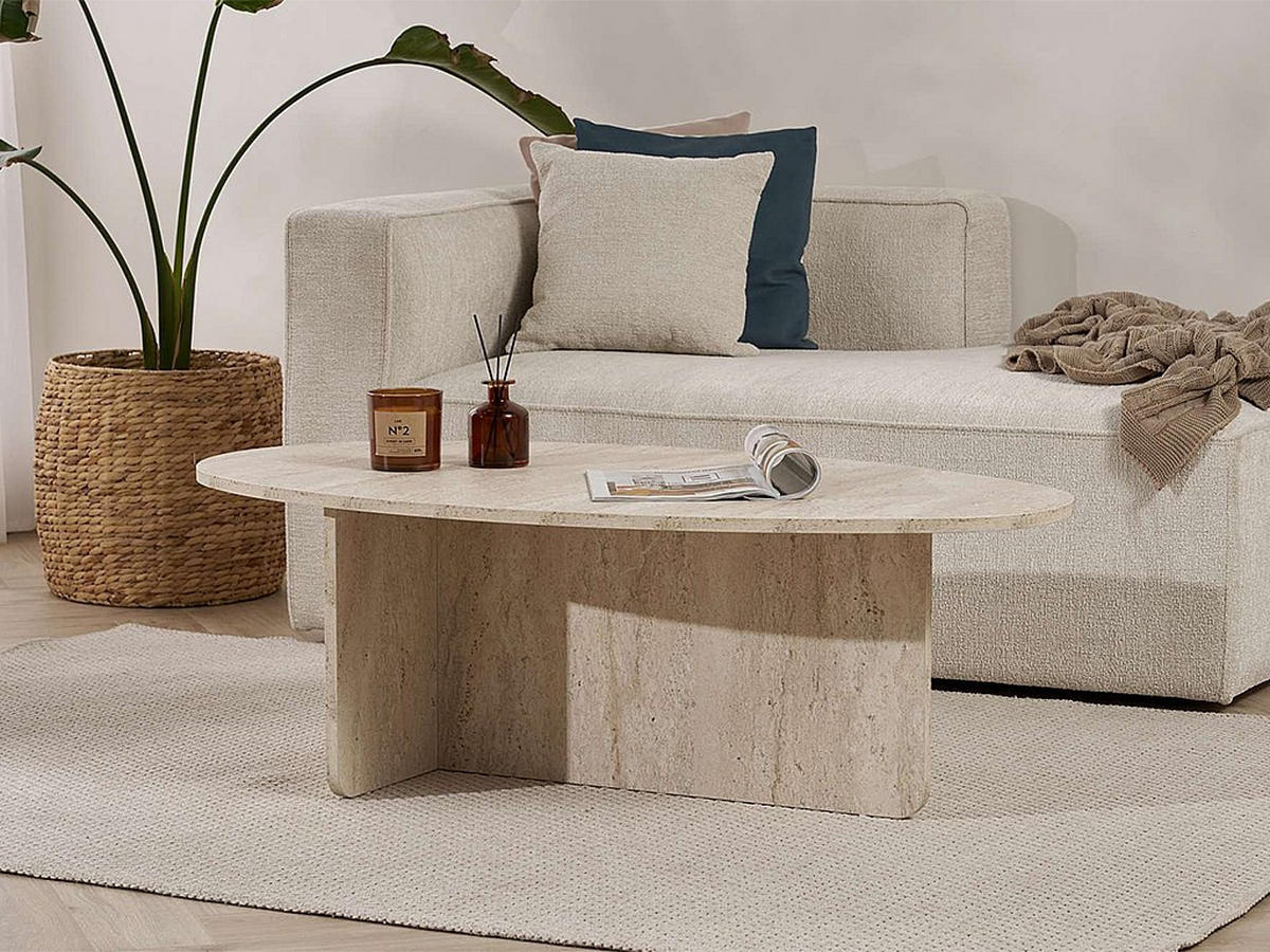 COUCHTISCH - 120 cm x 65 cm - holz - beige Isenora - Beige, Holz (65/120/40cm) - Vente-Unique