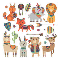 AUFKLEBER 80x97 cm Boho Tiere - Braun, Kunststoff (80/97/0.1cm) - TULUP