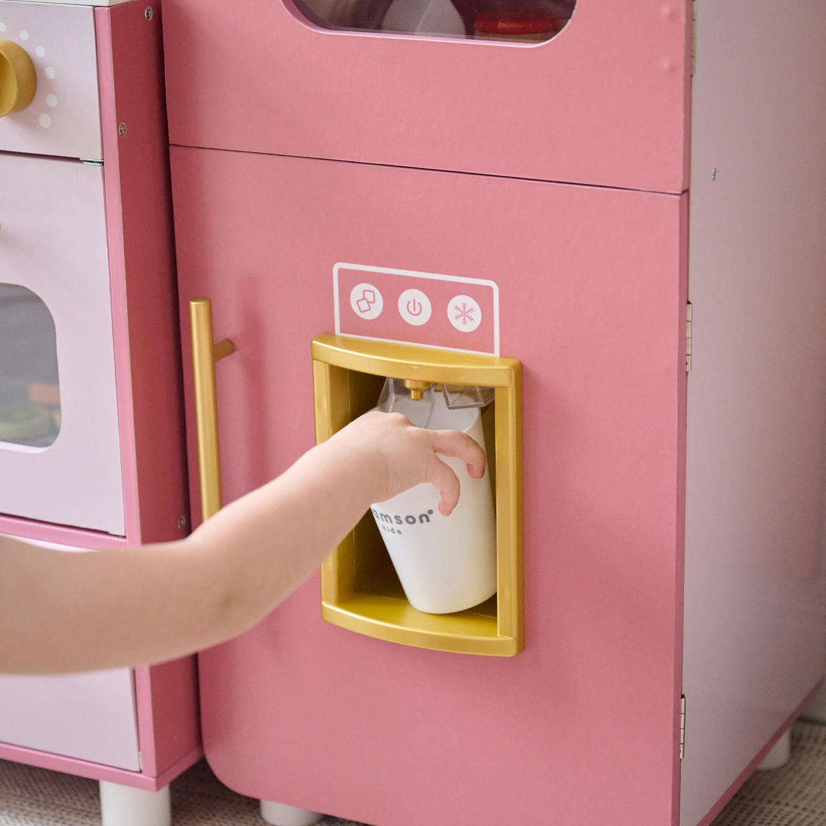 KINDERKUCHE 3-teilige modulare Holz, 89cm, Rosa - Pink, Holzwerkstoff (142/28/89cm) - Teamson Kids