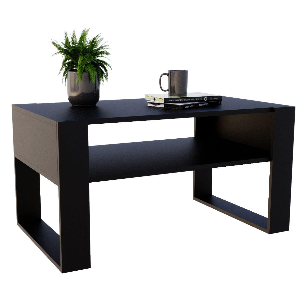 COUCHTISCH KARO 92 - Schwarz, Holz (53.6/92/45cm) - Mat-Haus